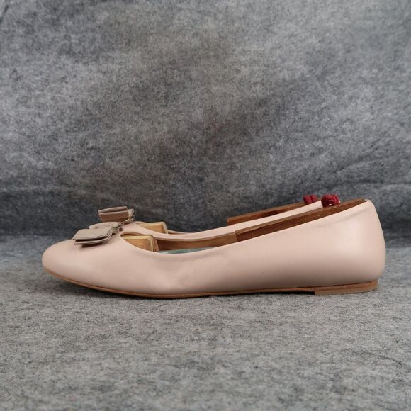 Bruno Magli Shoes Womens 39.5 Ballet Flats Leather Mina Bow Classic Career Beige - Picture 4 of 15